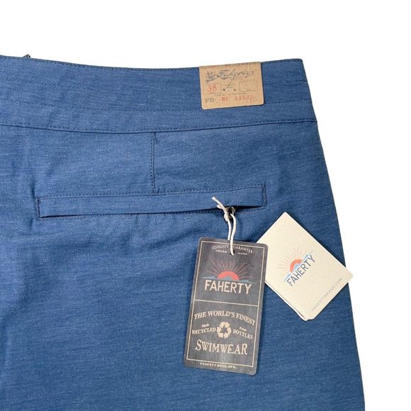 Faherty Retro Surf Stripe 7” Boardshort Blue Red Stripe- Mens 38- NWT MSRP $98 - Picture 8 of 13